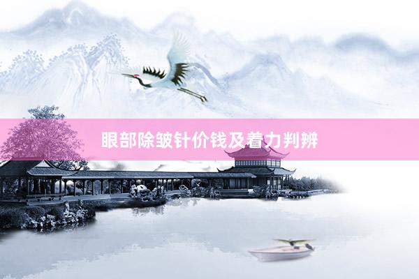 眼部除皱针价钱及着力判辨